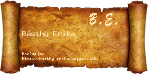 Básthy Erika névjegykártya